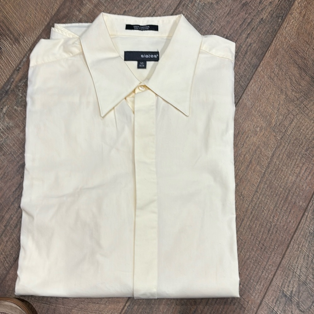 Men’s Slates Button Down Dress Shirt Neck Size 17